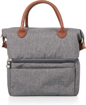 ONIVA - a Picnic Time brand, Urban Lunch Bag, Cooler Lunch Tote, Insulated Lunch Bag, (Gray with Brown Accents)