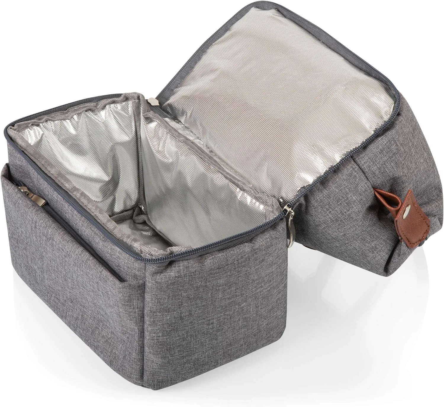 ONIVA - a Picnic Time brand, Urban Lunch Bag, Cooler Lunch Tote, Insulated Lunch Bag, (Gray with Brown Accents)