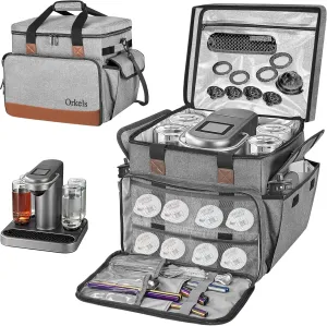 ORKELS Insulated Travel Case for Bartesian Cocktail Machine – Portable Cooler Bag for Capsules, Accessories & Menu, Compatible with Bartesian Premium Maker (Gray)
