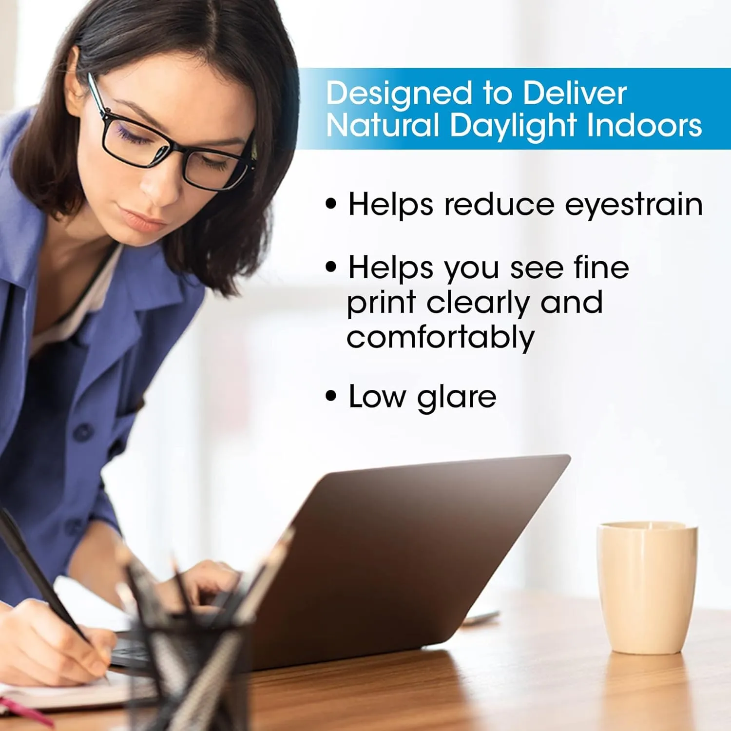 OttLite ClearSun Flex LED Floor Lamp with LED Technology - Touch Activated Controls, Adjustable Neck, Smart Memory Feature - Great for Office, Home, Dorm, Bedroom, College, & Living Room