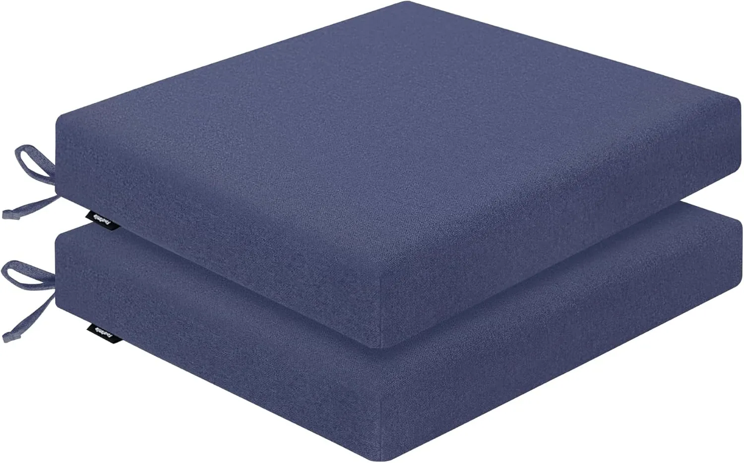Outdoor Chair Cushions 18.5 x 16 x 2.5 Inch Set of 2, Water-Resistant & Fadeness Durable Patio Furniture Cushion for Garden Sofa Couch Chairs, Portable Comfort with Attach Ties, Blue