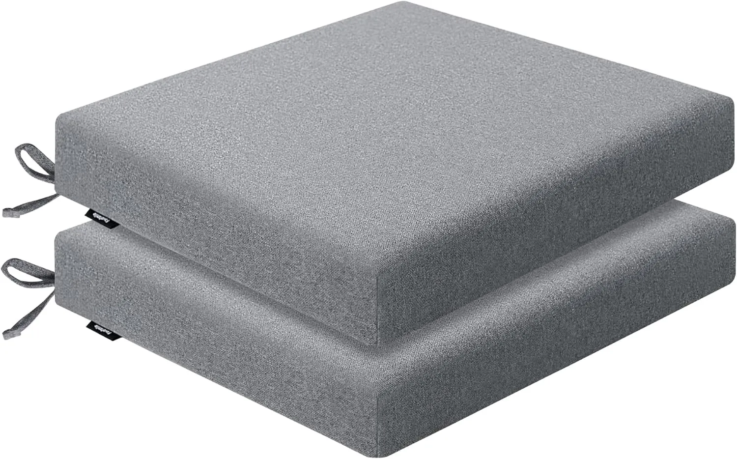 Outdoor Chair Cushions 18.5 x 16 x 2.5 Inch Set of 2, Water-Resistant & Fadeness Durable Patio Furniture Cushion for Garden Sofa Couch Chairs, Portable Comfort with Attach Ties, Dark Grey