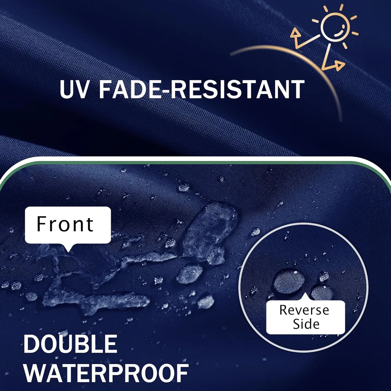 Outdoor Chair Cushions Set of 4: Waterproof & Fade Resistant Seat Cushion for Patio Furniture - 19 x 19 x 2 Inch Chair Pads with Ties and Hidden Zipper - Patio Chair Cushion Replacement, Navy