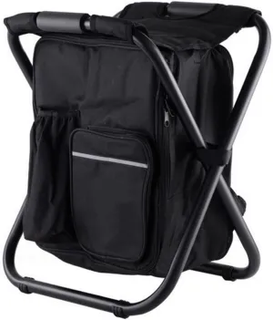 Outdoor Folding Chair with Ice Pack Camping Fishing Stool Portable Backpack Cooler Insulated Picnic Bag Hiking Seat Furniture