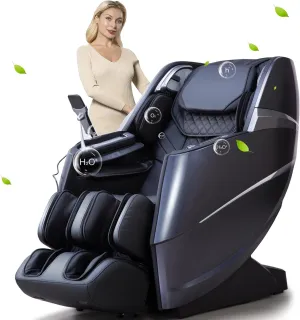Oversize 4D Massage Chair Full Body Zero Gravity Massage Recliner Chair SL Track O2 Ionizer Motorized Extension Calf Kneading Massage Yoga Stretch Back Heating 20 Modes Space Saving AI Control Glossy