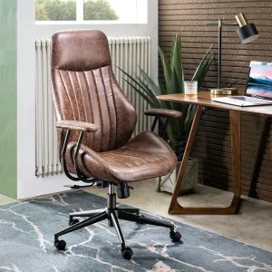 ovios Ergonomic Office Chair,Modern Computer Desk Chair,high Back Suede Fabric Desk Chair with Lumbar Support for Executive or Home Office (Dark Coffee)