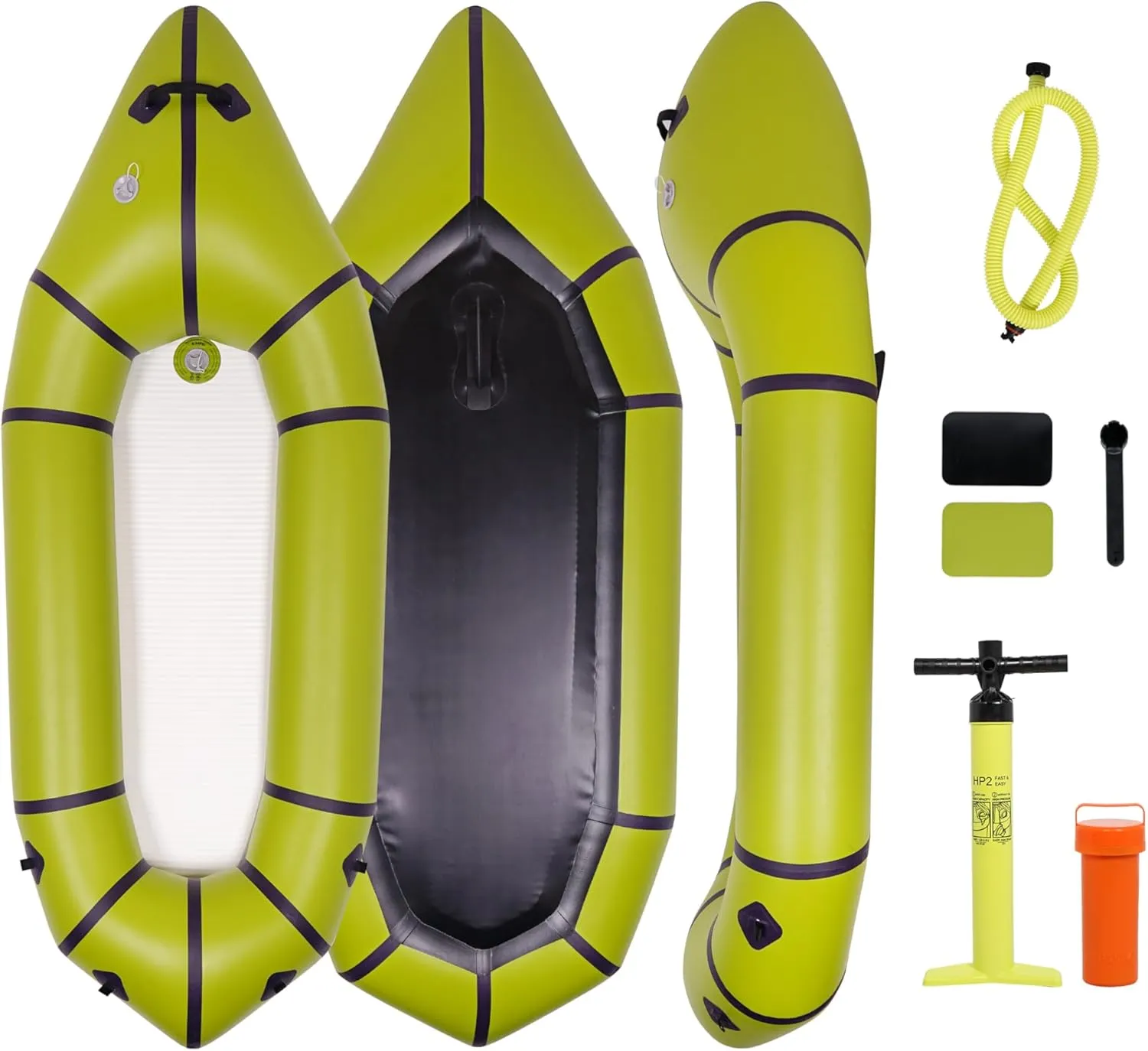 Packraft PVC - Inflatable Kayak for Adults & Kids, Durable, Compact, Rapid Inflate, for Flat Water Rafting, Bicycle Drifting, Litewater Dinghy