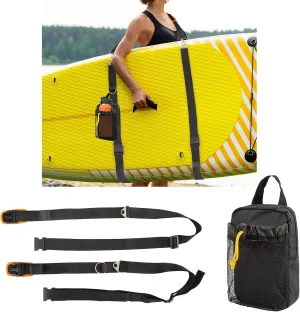 Paddle Board Carry Strap,Adjustable Hands-Free Sup Carrying Strap Boards,With Detachable Storage Bag,Paddle Board Accessories for Women and Men,Longboards,Surfboards,Canoe And Kayaks Accessories