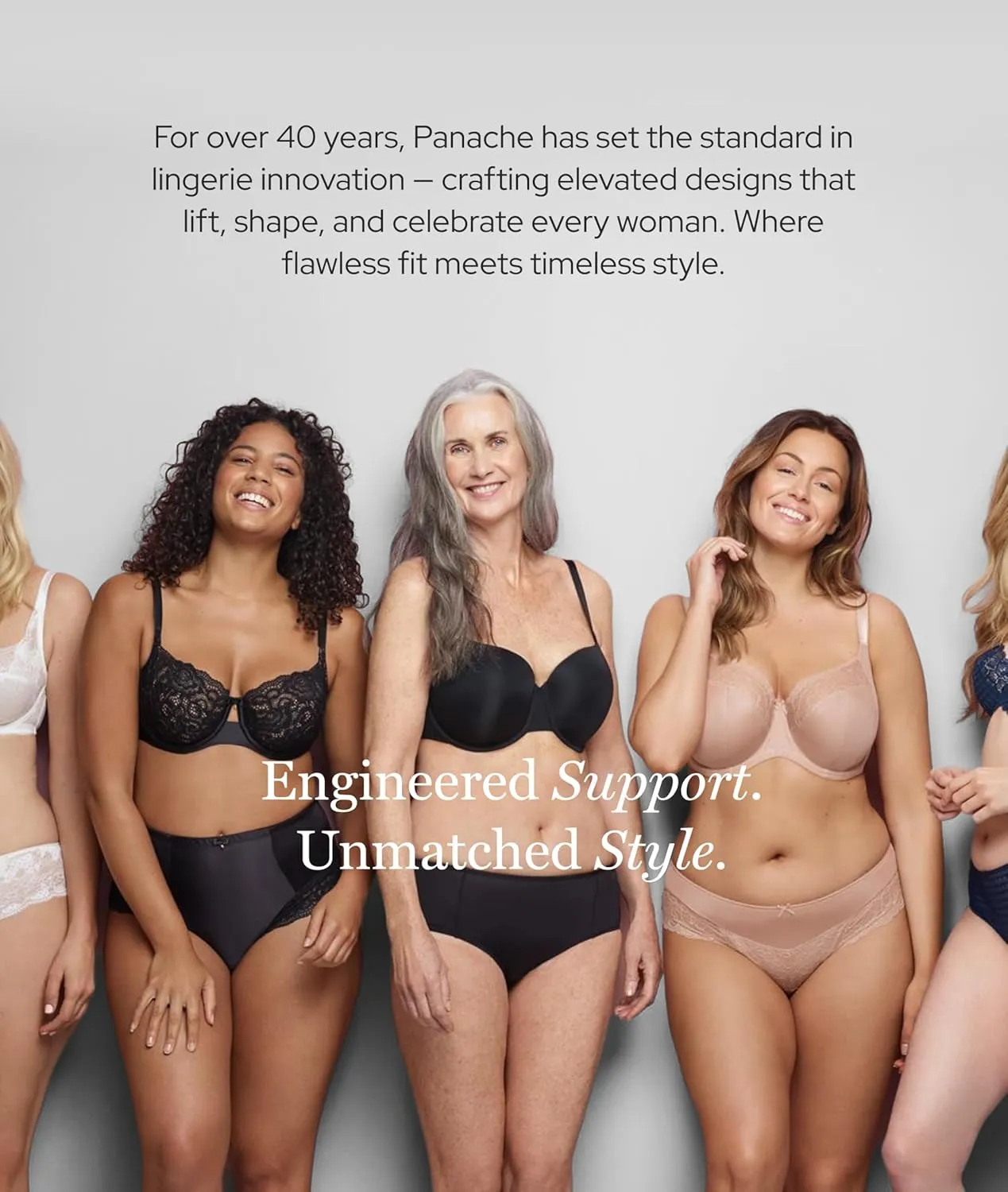 Panache Women's Ana Underwire Stretch Lace Plunge Bra | Low-Cut, Side Sling Lift, Support for Fuller Busts