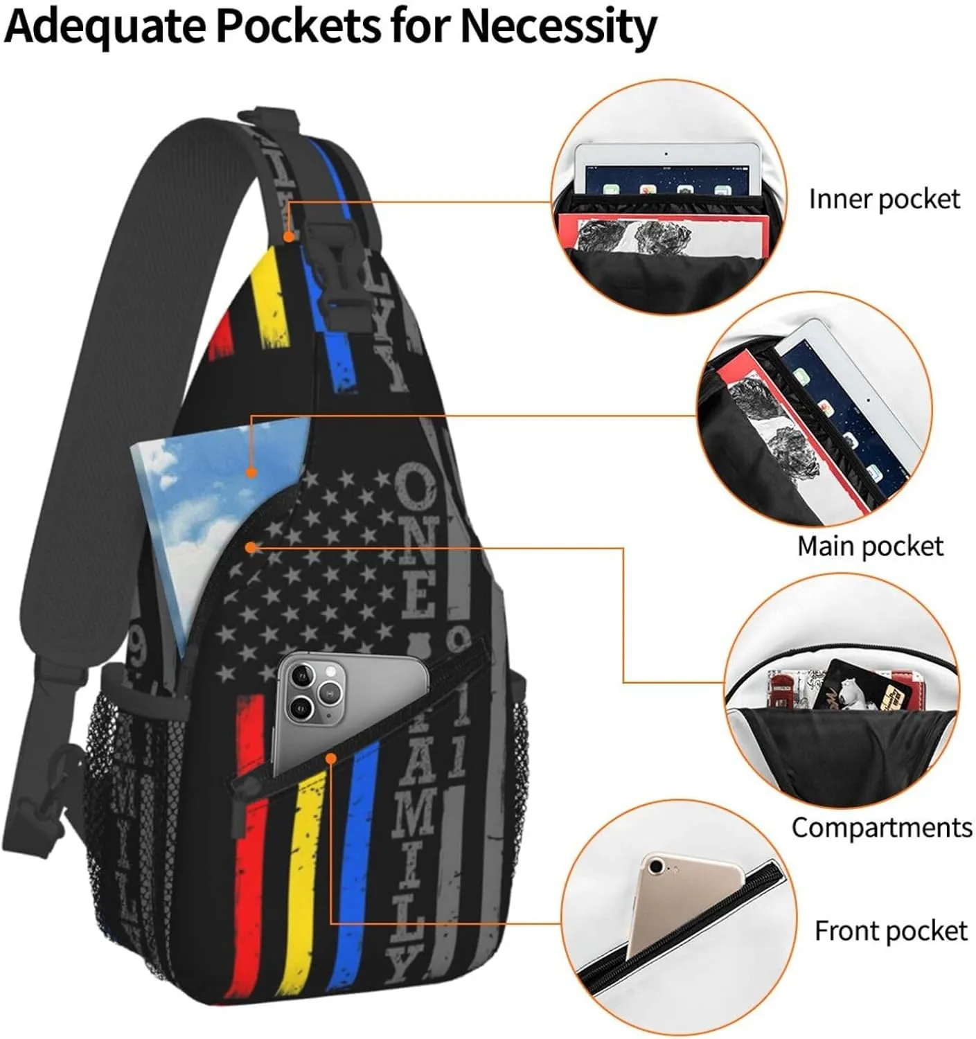 Panamanian Girl Messy Hair Sunglasses Panama Pride Sling Bag Adjustable Chest Bags Crossbody Bag Shoulder Backpack