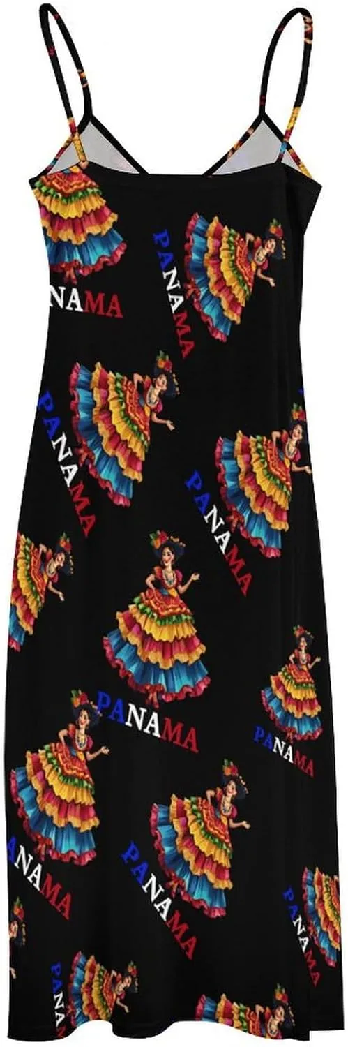 Panamanian Heritage and Pride Womens Sling Dress Sleeveless Maxi Beach Dress