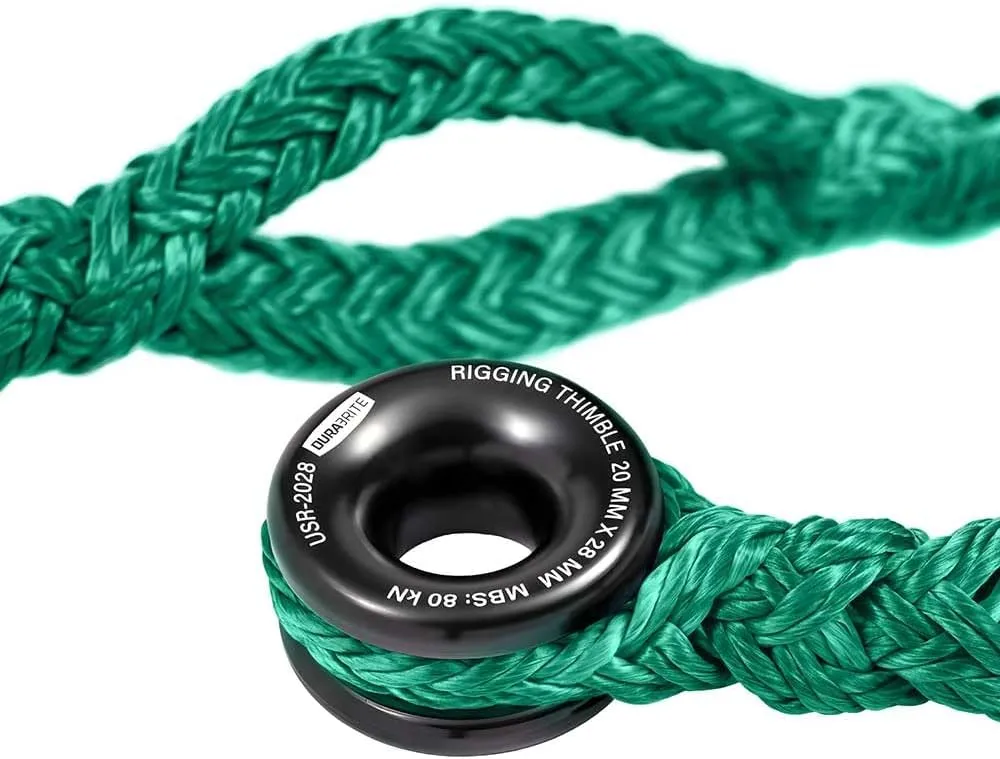 Pelican Rope 3/4" - 12 FT - Green Adjustable Rigging Block Sling with Aluminum Ring - 20,000 LBS MBS / 2,000 LBS WLL, 12 Strand, Polyester, Arborist Sling, Tree Climbing Gear - Single-Head