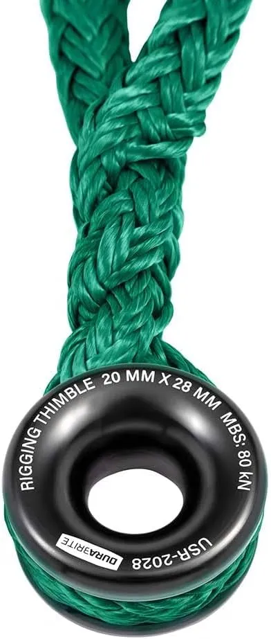 Pelican Rope 3/4" - 12 FT - Green Adjustable Rigging Block Sling with Aluminum Ring - 20,000 LBS MBS / 2,000 LBS WLL, 12 Strand, Polyester, Arborist Sling, Tree Climbing Gear - Single-Head