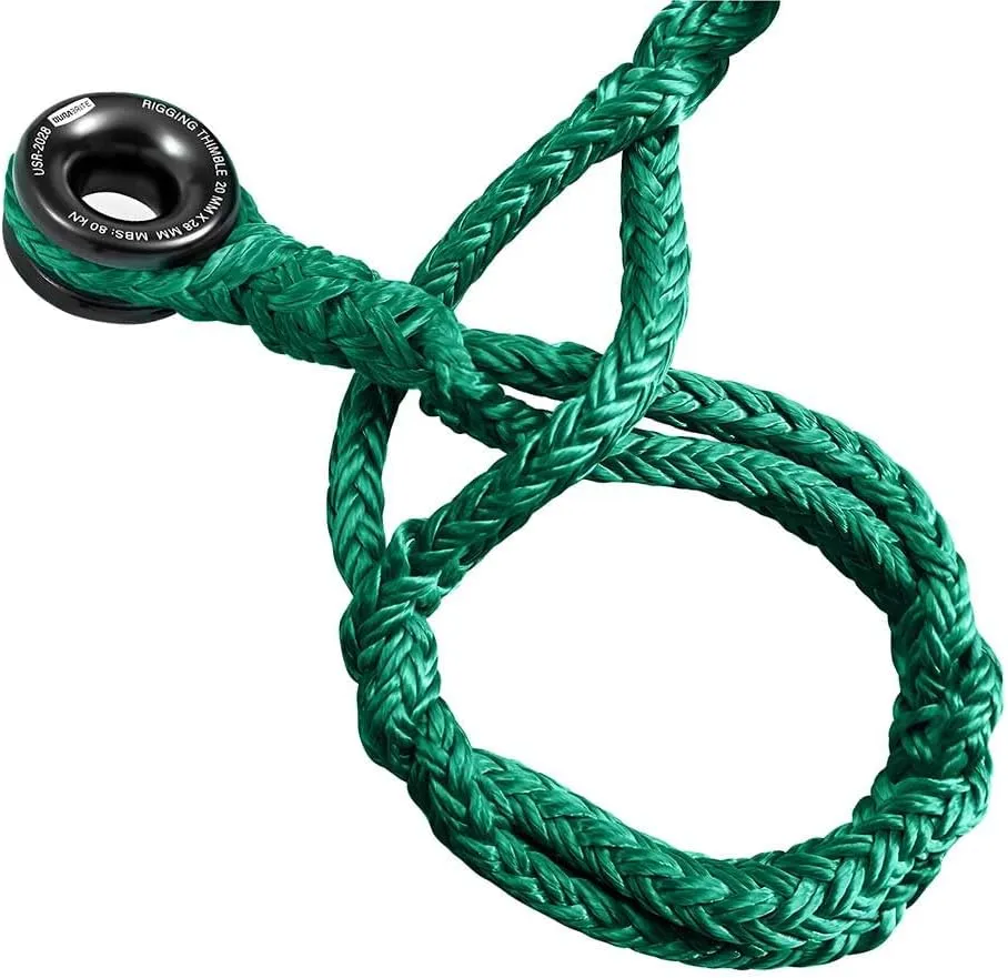 Pelican Rope 3/4" - 12 FT - Green Adjustable Rigging Block Sling with Aluminum Ring - 20,000 LBS MBS / 2,000 LBS WLL, 12 Strand, Polyester, Arborist Sling, Tree Climbing Gear - Single-Head