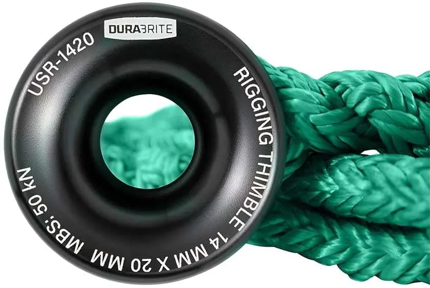 Pelican Rope 3/4" - 12 FT - Green Adjustable Rigging Block Sling with Aluminum Ring - 20,000 LBS MBS / 2,000 LBS WLL, 12 Strand, Polyester, Arborist Sling, Tree Climbing Gear - Single-Head