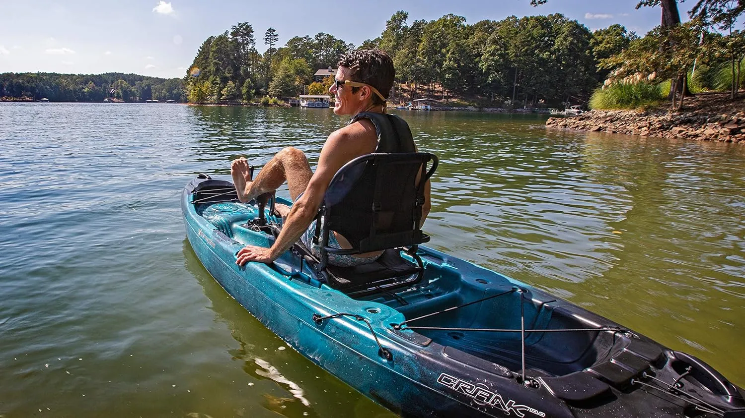 Perception Crank 10 | Sit on Top Pedal Kayak | Adjustable Lawn Chair Seat | 10'