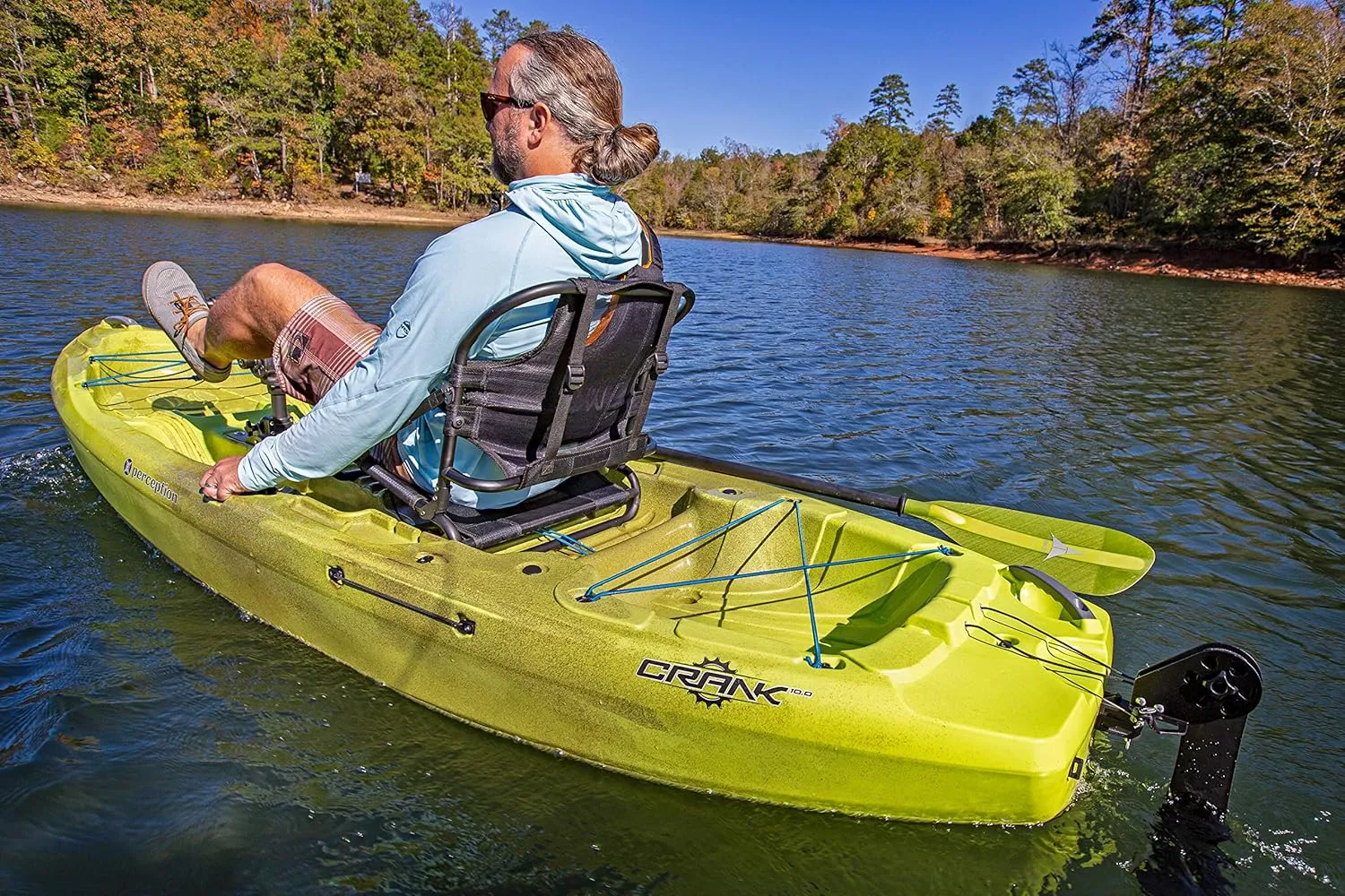 Perception Crank 10 | Sit on Top Pedal Kayak | Adjustable Lawn Chair Seat | 10'