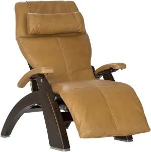 Perfect Chair Human Touch The Omni-Motion Dark Walnut PC-600 Power Recline Ergonomic Zero Gravity Premium Leather Recliner with Memory Foam and Heat - Sycamore PC-Live