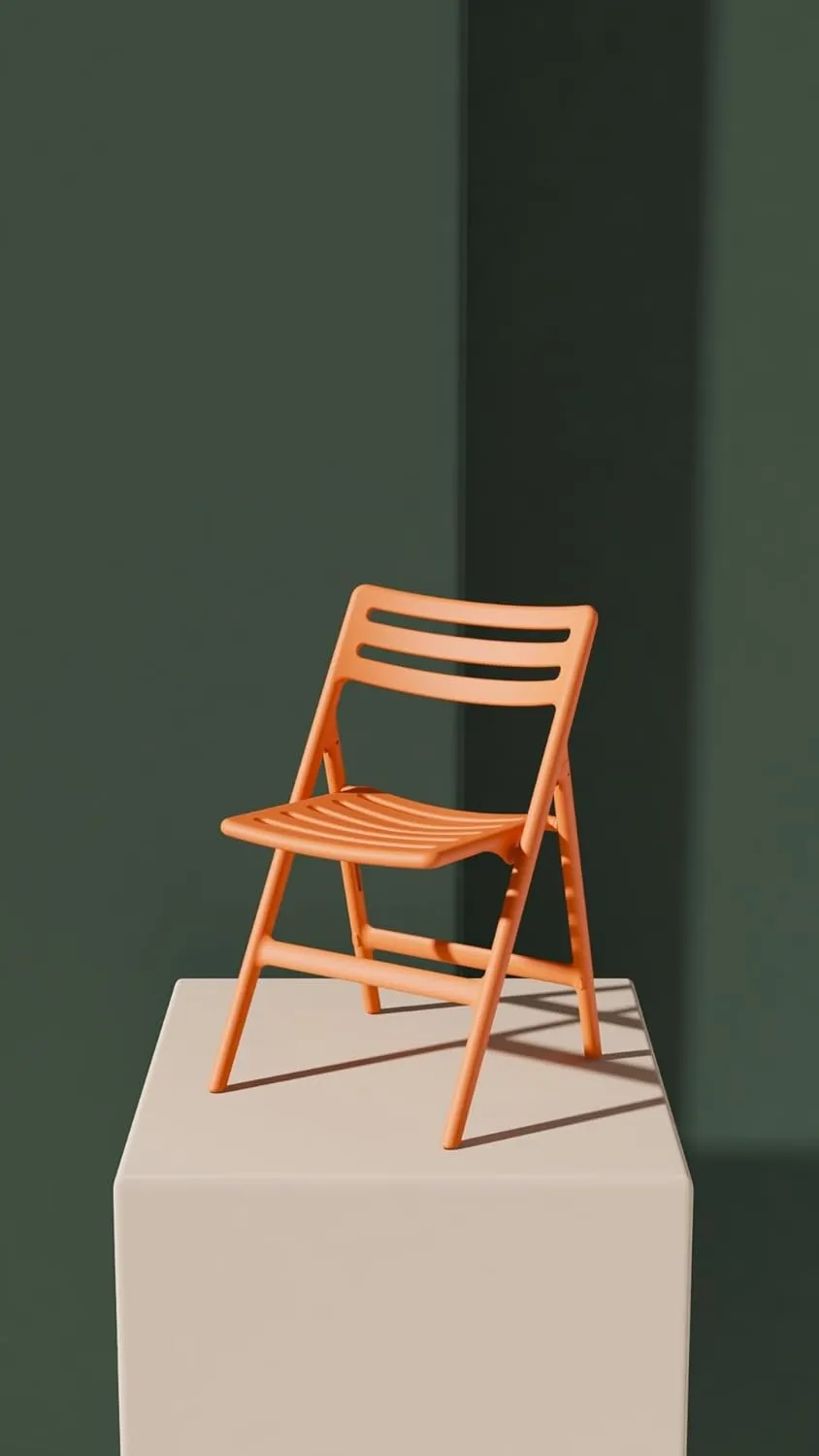 Picnic Folding PP Chair - Lightweight, Portable Outdoor Seat with Comfortable Backrest, Weather-Resistant & Stackable for Easy Storage, Ideal for Picnics, Camping, Barbecues, and Patio (Orange)
