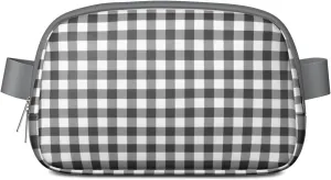 Plaid Mini Belt Bag for Men Women Vintage Checkered Waist Packs Crossbody Bags Adjustable Strap for Hiking Cycling Jogging