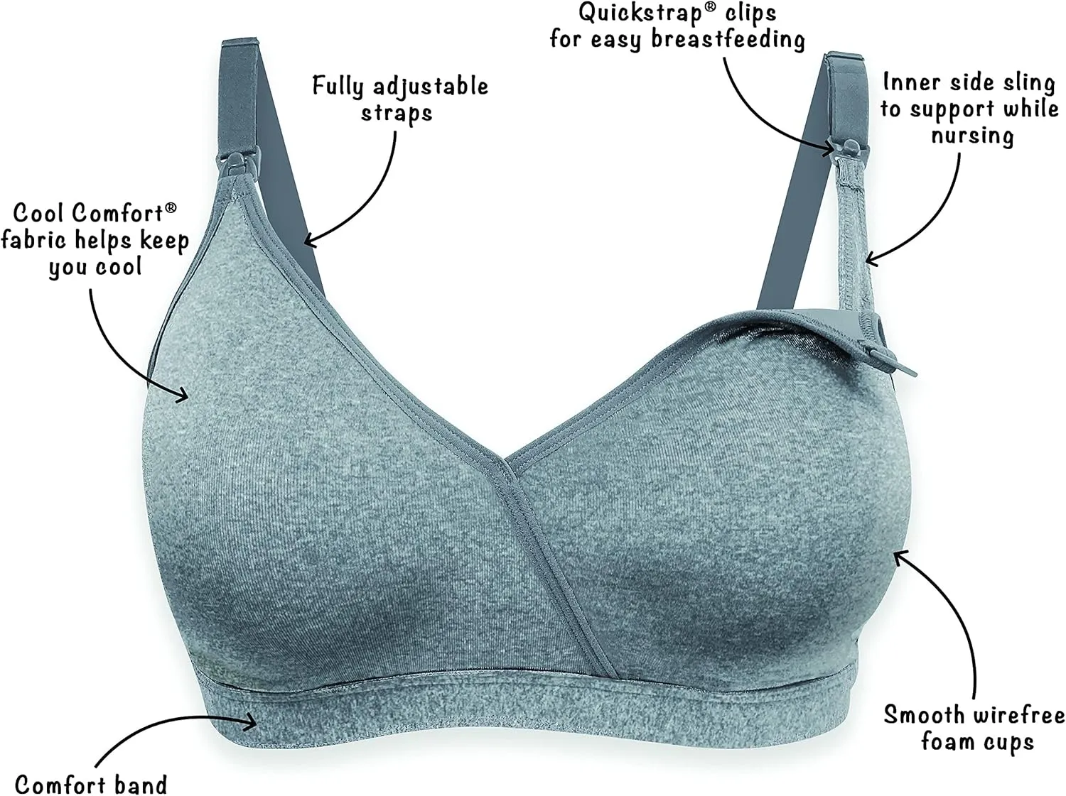 PLAYTEX Women's Maternity & Nursing Shaping T-Shirt Wirefree Bra Us4958