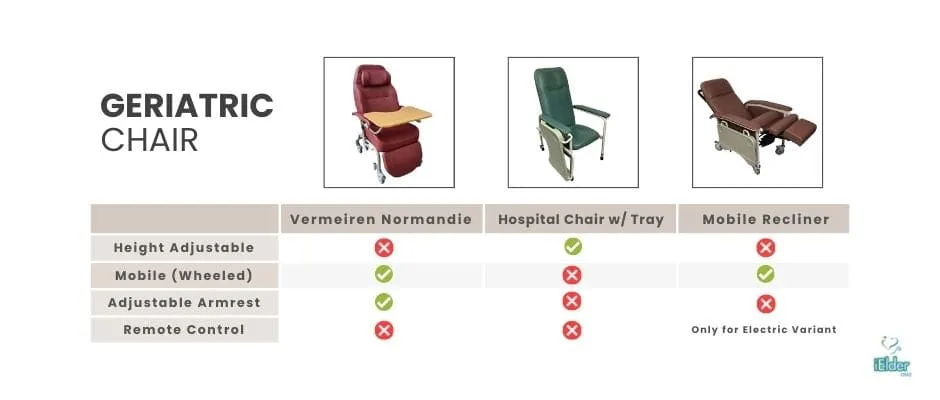 [Pre Order] Mobile Recliner Geriatric Chair with Tray (ETA June 2025)