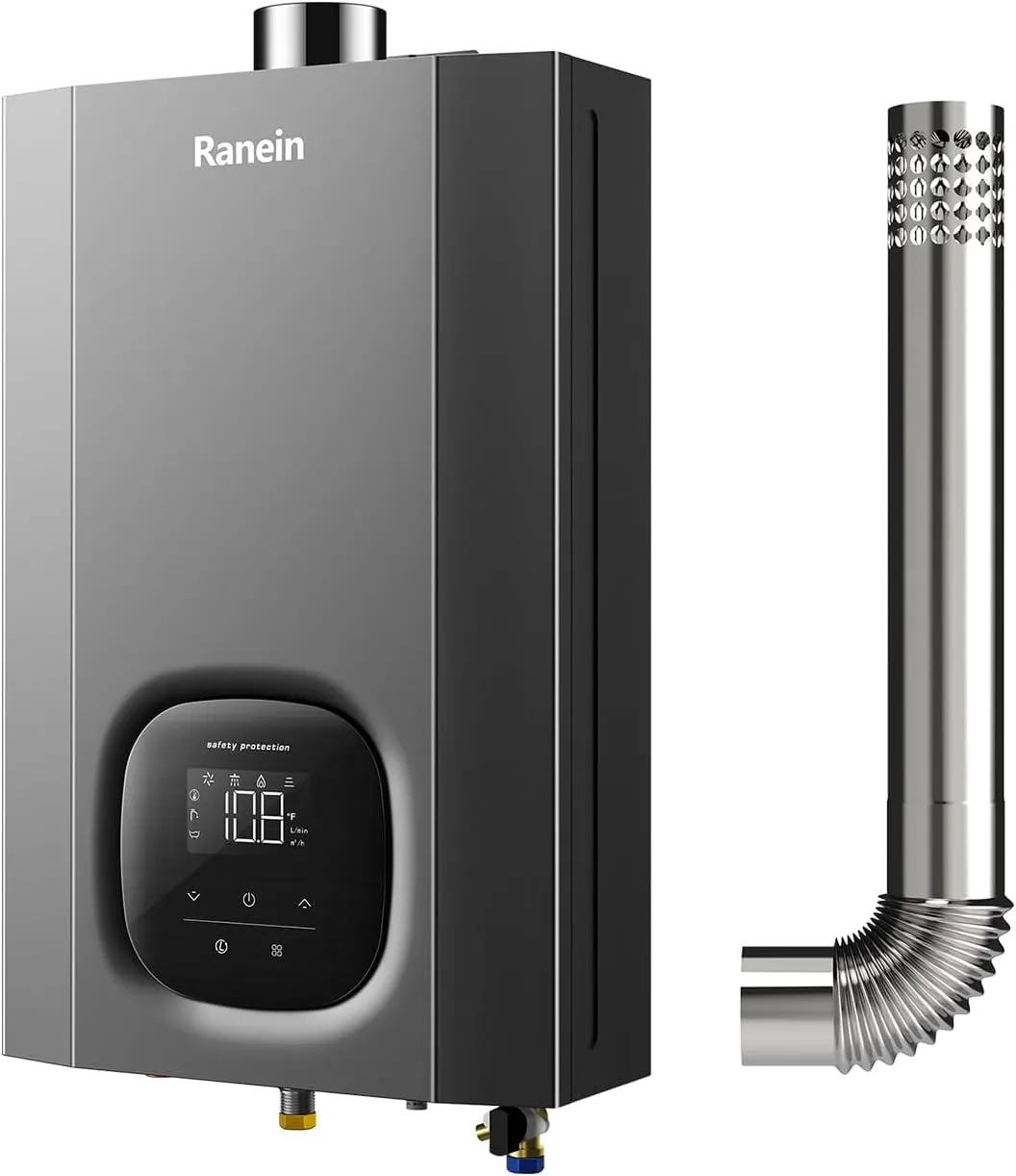 Propane Gas Tankless Water Heater with Vent Pipe, Indoor Max 4.3 GPM, 100,000 BTU Instant Hot Water Heater