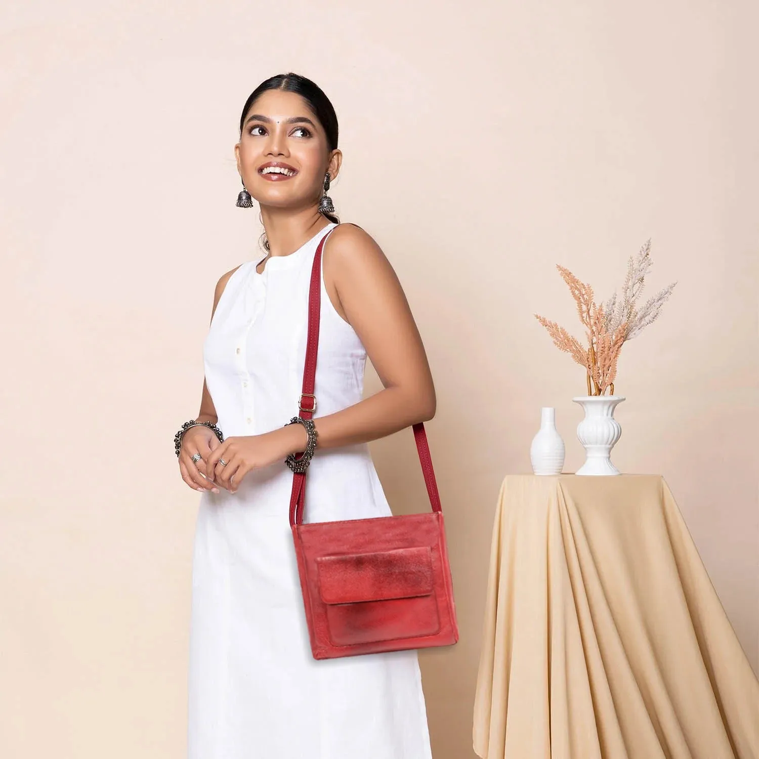 PU Leather Crossbody Bag – Vintage Everyday Sling Bag