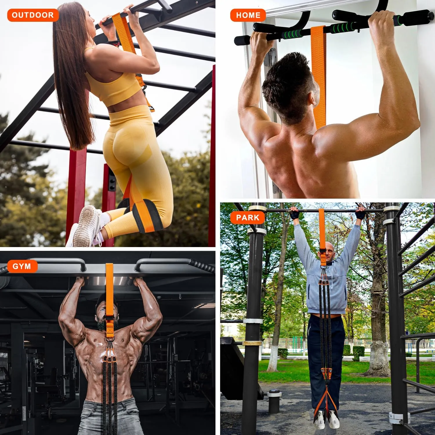 Pull Up Assistance Bands, Heavy Duty Resistance Band for Pull Up Bar, Adjustable Weight/Size with Fabric Feet/Knee Rest, Bands for Pull Up Assist for Strength Training, Pull Up Assist Band