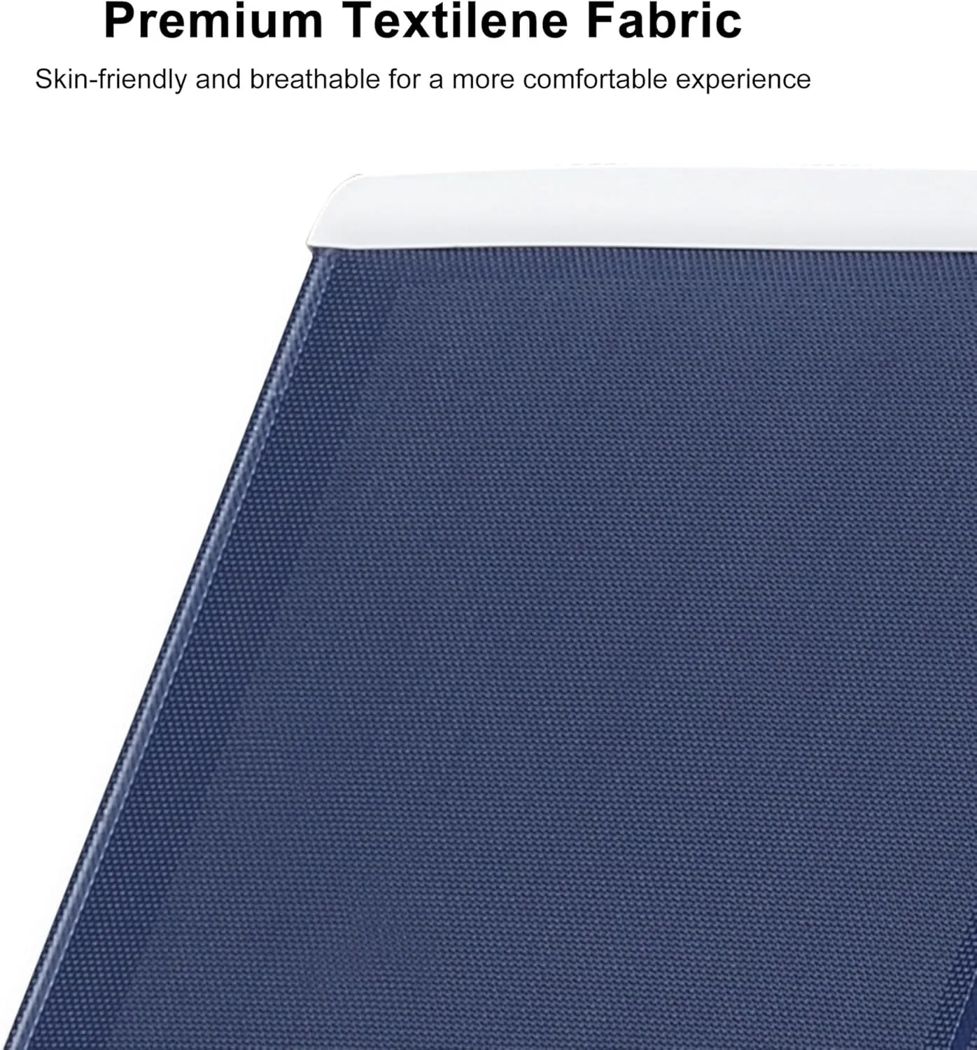 PURPLE LEAF Patio Chaise Lounge Chair Set of 3 Outside Aluminum Plastic Stackable Tanning Chairs for Pool Sunbathing Beach Deck Outdoor Lounger, Dark Blue