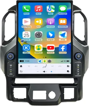 Qualcomm Car Radio for Chevrolet Silverado GMC Sierra 2019-2021 Stereo Replacement Android 13 Carplay Android Auto Head Unit 15.6 Inch 2K IPS Touch Screen Upgrade Tesla Style GPS Navigation