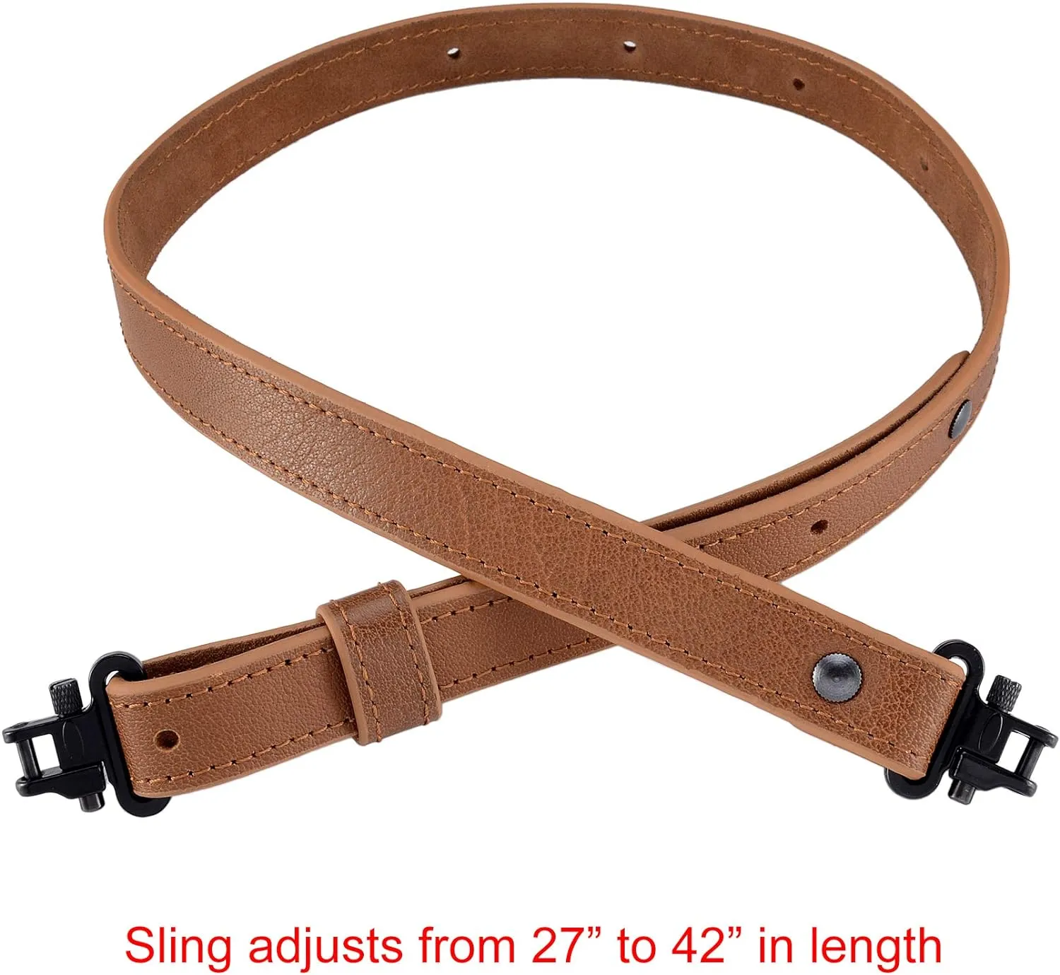 Raiseek Rifle Gun Sling Buffalo Hide Leather with Mil-Spec Swivels,Durable Gun Strap, 1" Wide Metal Hardware