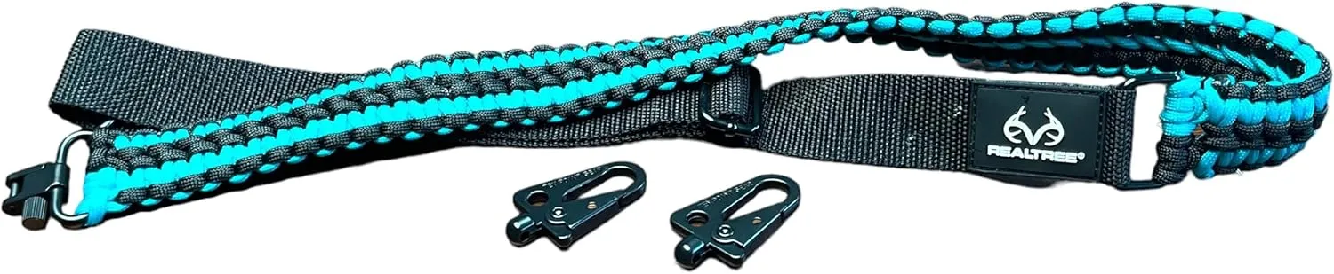 Realtree Paracord Traditional 2 Points Gun Sling 550 Adjustable w/Swivels and Adapter. Officially Licensed Outdoor Sling. Perfect for Hunting and Survival Use. Super