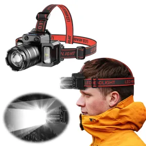 Rechargeable Headlamp Waterproof Headlight Motion Sensor LED Head Lamp 5 Mode for Outdoor Camping Running Hiking Fishing