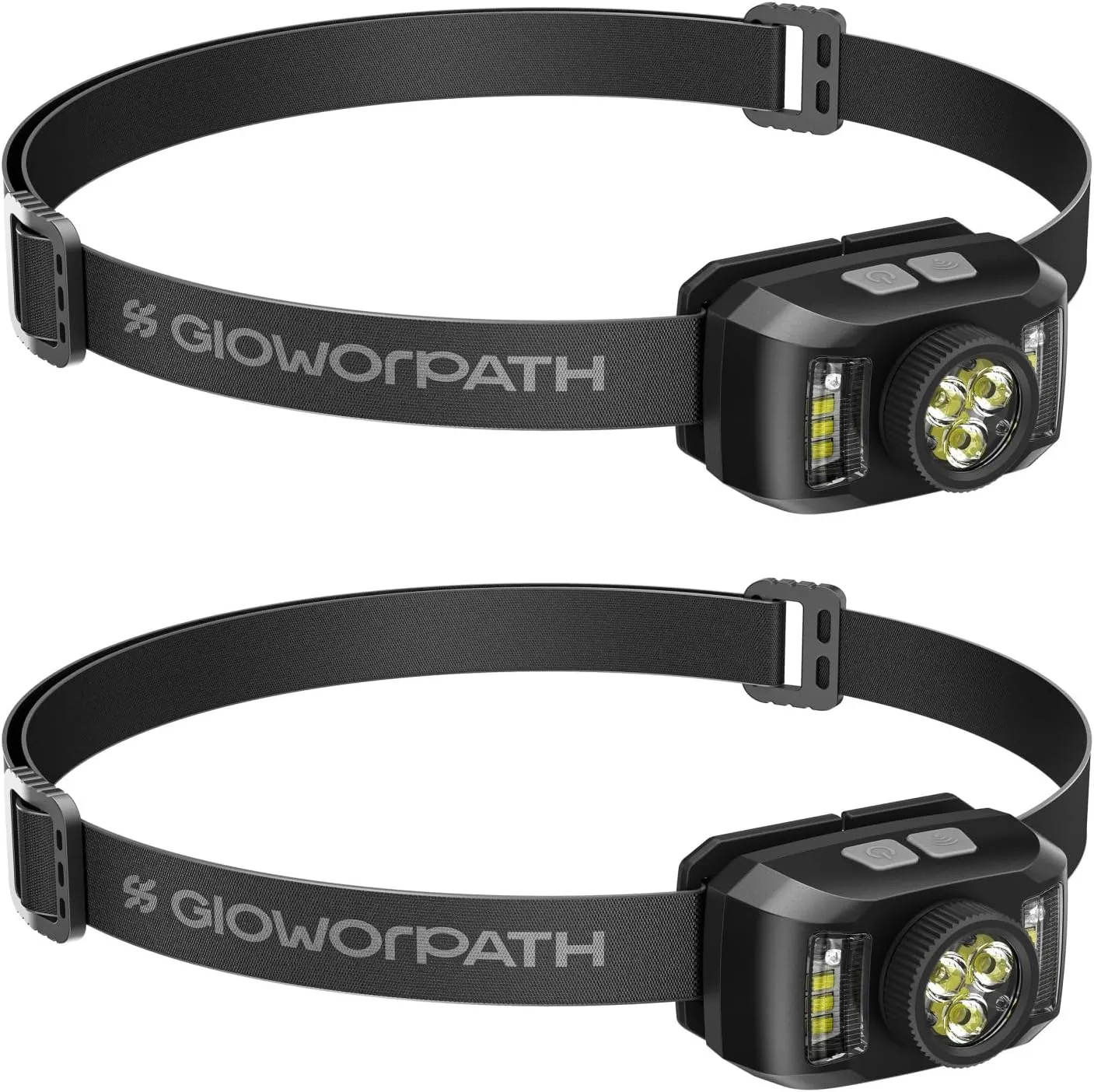 Rechargeable Headlamps Flashlight,1200 Lumens Super Bright LED Head Torches,Sensor Control, 7 Light Settings, IPX5 Waterproof & Lightweight, Ideal for Camping, Running & Hiking Outdoor (2 Pack)