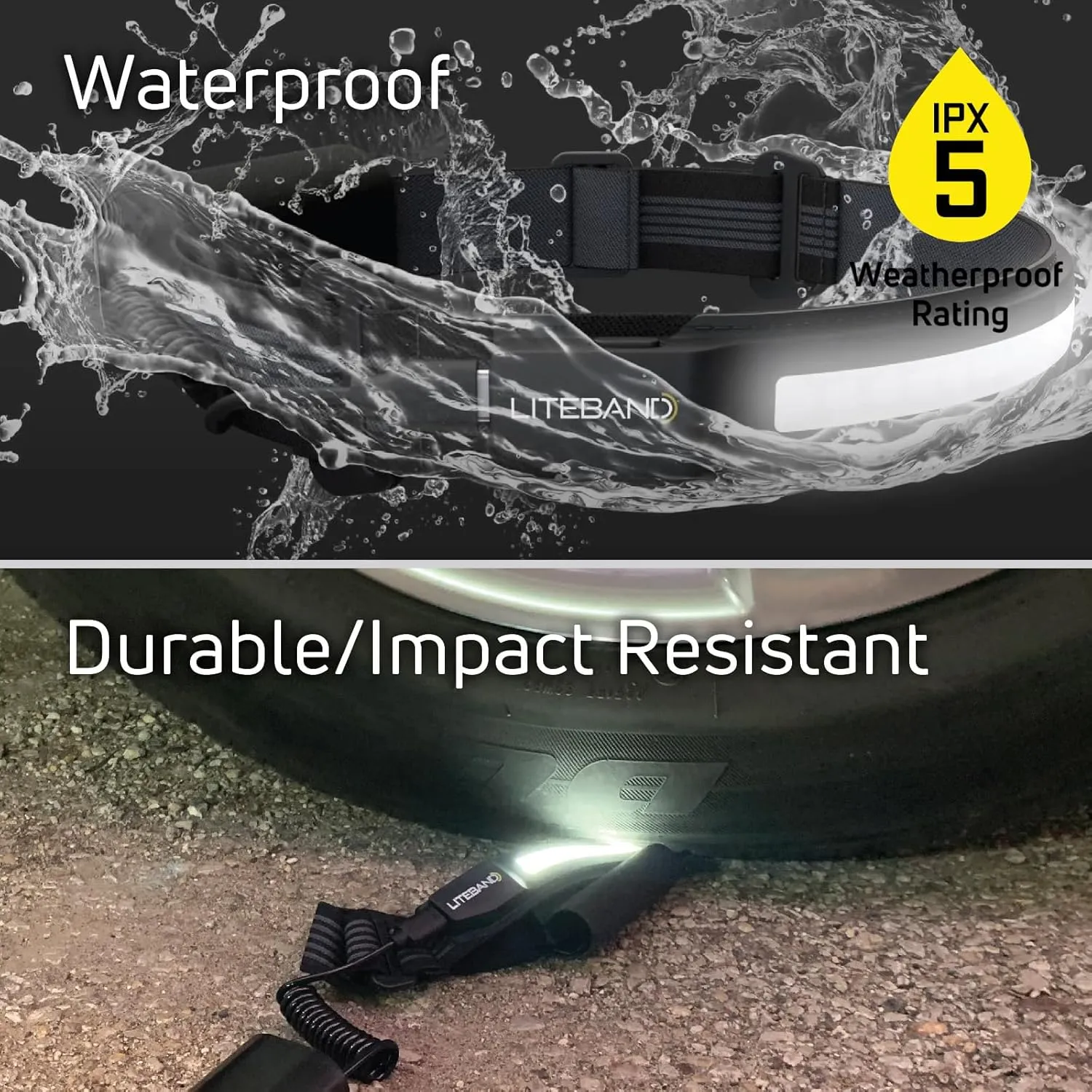 Rechargeable LED Headlamp - Liteband PRO 1500 Lumens Super Bright Head Lamp, Powerful Battery Powered Tactical Headlamps, Camping, Running, Hard Hat Light, Best Rated Forehead Flashlight, Carbon