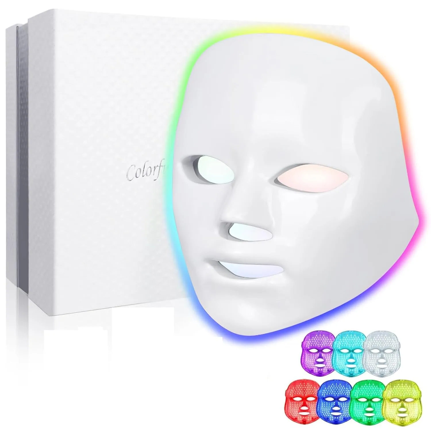 Red Light Mask for Face, 7 Colors LED Blue RedLight Mask,Red Light Therapy for Face, Skincare Facial Masks Beauty Tool for Tightening, And Firming
