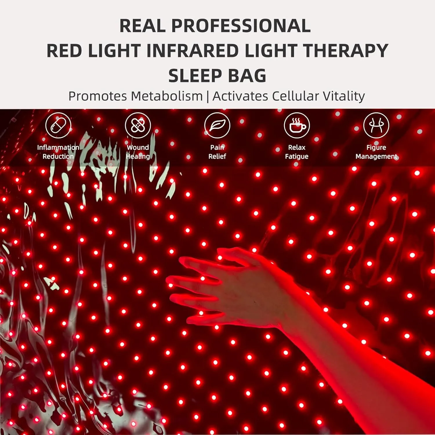 Red Light Therapy Full Body Device, Infrared Light Therapy Large Mat Sleeping Bag for Full Body Wrap, High Power 660nm&850nm 2520 LEDs Whole Body Therapy Blanket for Body Pain Relief, Energy Recovery