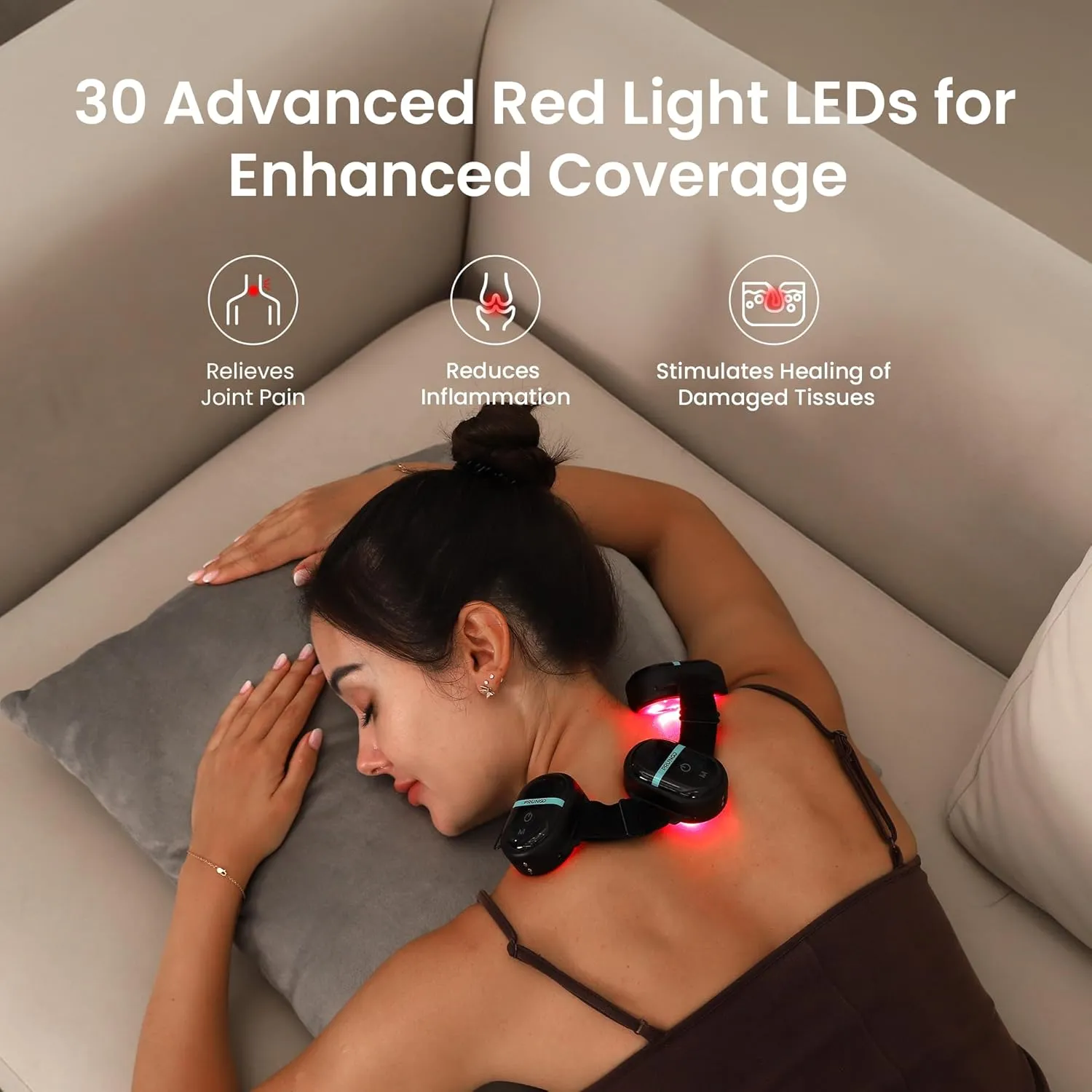 Red Light Therapy Module, RLT300, 650nm Red Light and 850nm Infrared Polarized Light Device to Relieves The Pain for Wrists, Ankles, Knees and Other Joints