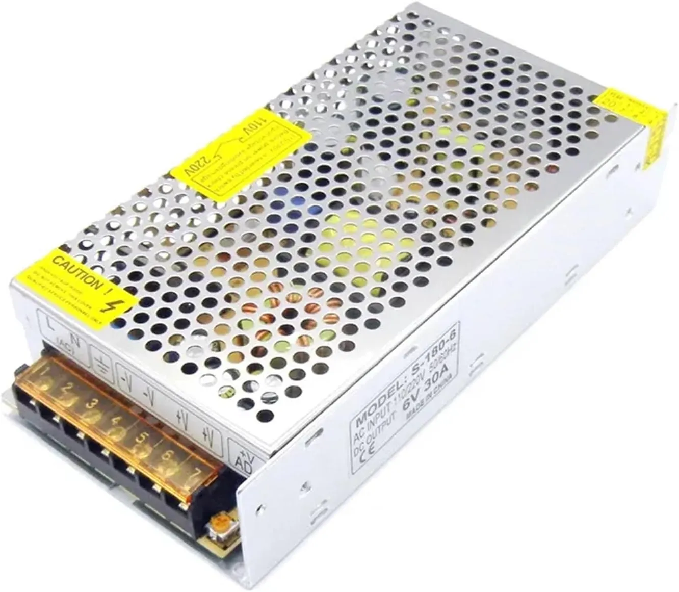 Regulated 6V Switching Power Supply 20A 120W 30A 180W Driver 110V 220V AC to DC Source Transformer SMPS for Monitoring System(30A 180W)