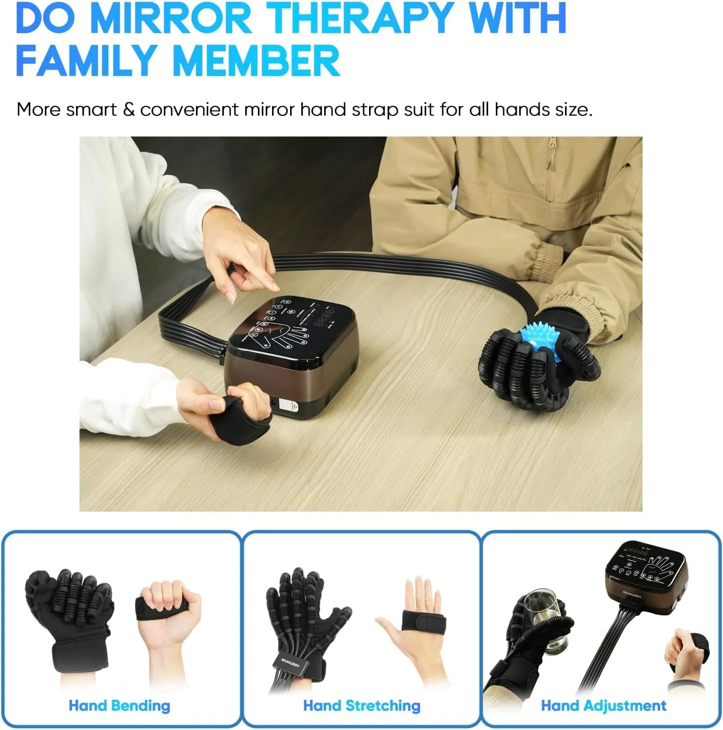 Rehabilitation Robotic Heat Gloves for Stroke,Memory Function Hand Robotic Rehabilitation Device Stroke Rehab Hand Equipment for Stroke and Cerebral Palsy