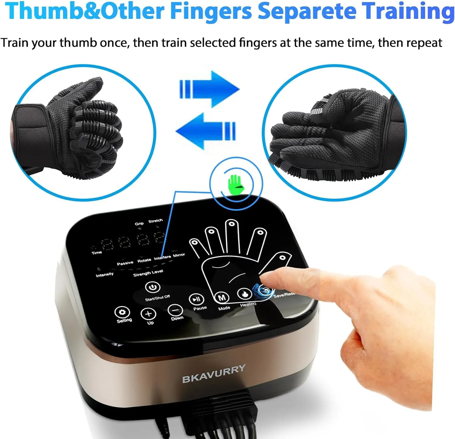 Rehabilitation Robotic Heat Gloves for Stroke,Memory Function Hand Robotic Rehabilitation Device Stroke Rehab Hand Equipment for Stroke and Cerebral Palsy