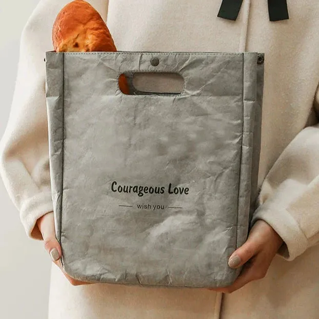 Retro DuPont Paper Insulated Lunch Box Bag - Waterproof Bento Bag
