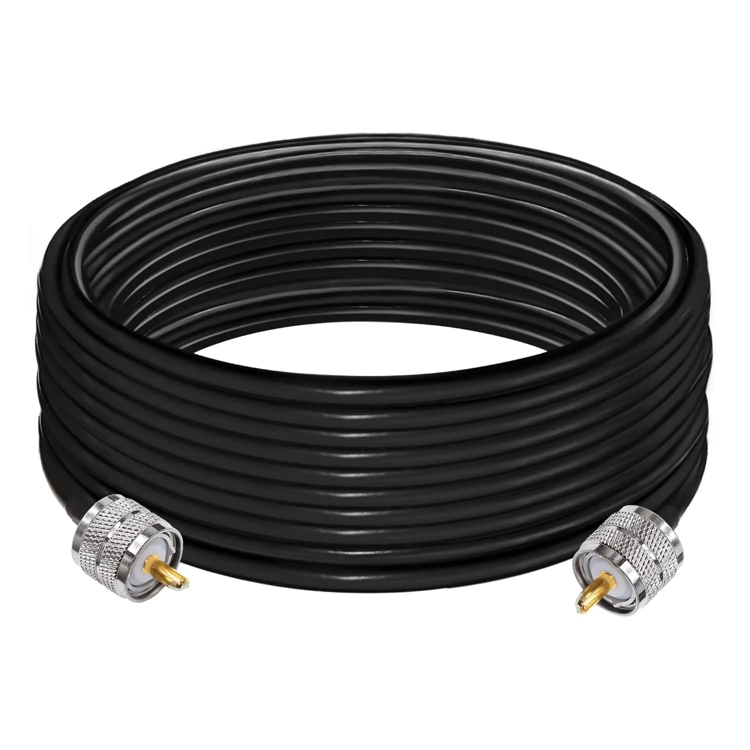 RG58 PL259 UHF CB Radio Cable, 32.8ft (10M) SO239 UHF Male to PL259 Male Jumper Cable Low Loss UHF PL259 Extension Coax Cable for Two Way Radio, Wireless LAN Devices