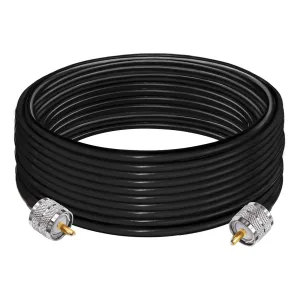 RG58 PL259 UHF CB Radio Cable, 32.8ft (10M) SO239 UHF Male to PL259 Male Jumper Cable Low Loss UHF PL259 Extension Coax Cable for Two Way Radio, Wireless LAN Devices