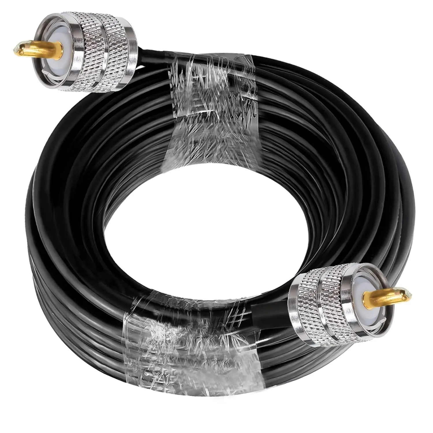 RG58 PL259 UHF CB Radio Cable, 32.8ft (10M) SO239 UHF Male to PL259 Male Jumper Cable Low Loss UHF PL259 Extension Coax Cable for Two Way Radio, Wireless LAN Devices