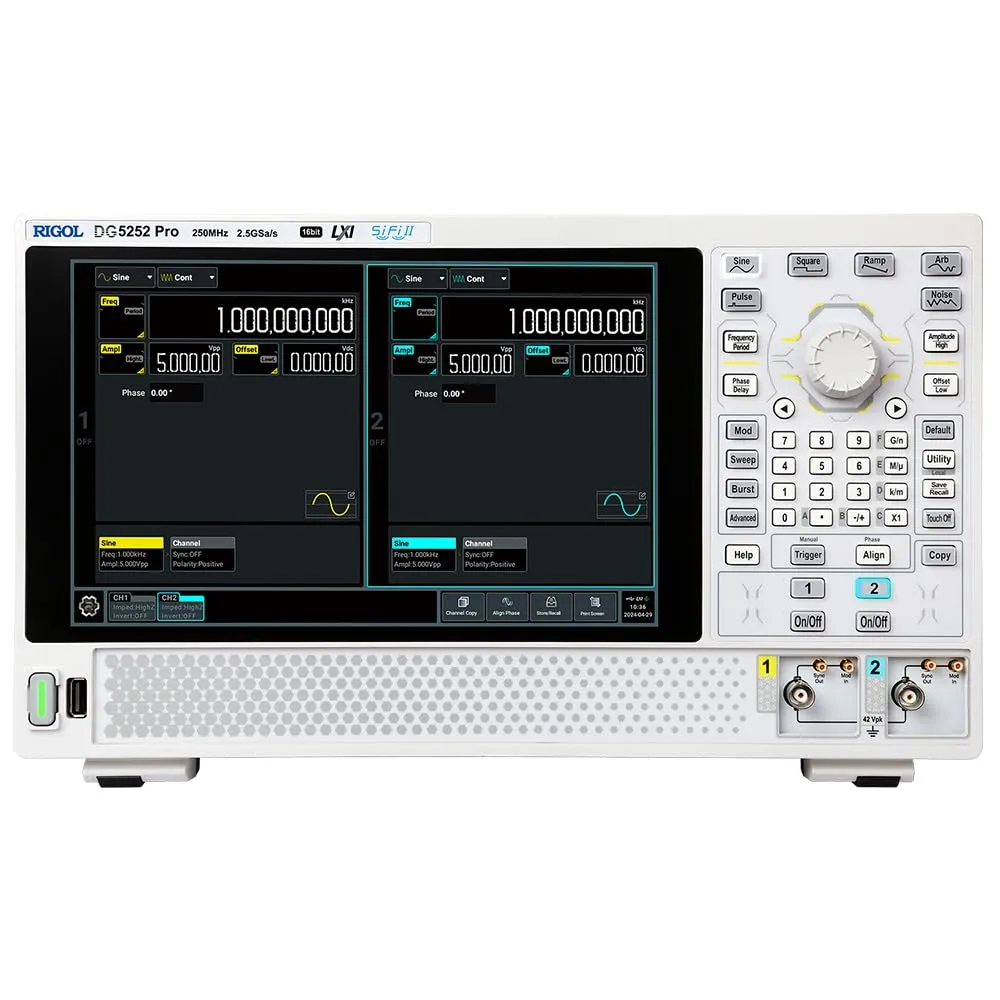 RIGOL DG5252 Pro Function/Arbitrary Waveform Generator, 250MHz, 2.5GSa/s, 2CH,16bit
