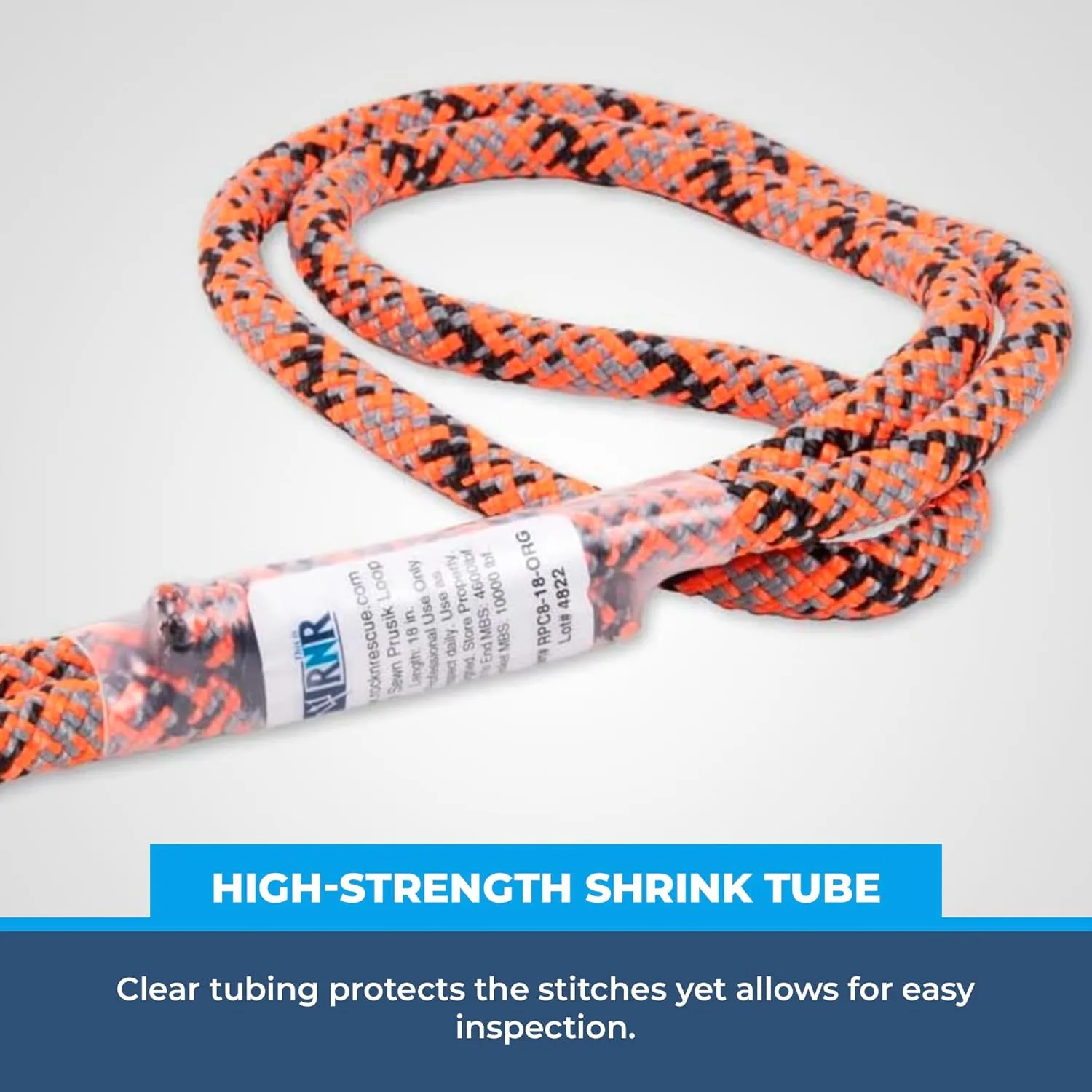 Rock-N-Rescue 8mm Sewn Prusik Loops - Made in USA, Arborist, Firefighting, Rigging, and Rescue Gear