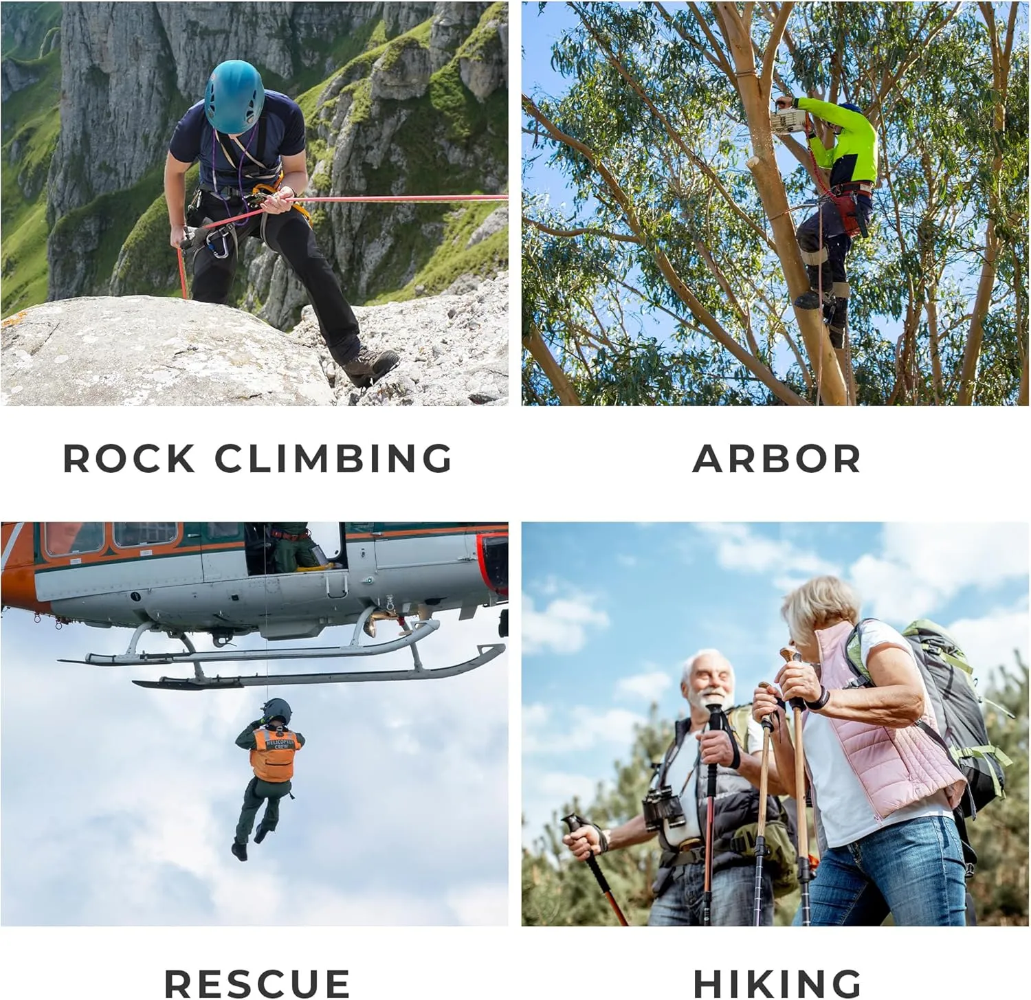 Rock-N-Rescue 8mm Sewn Prusik Loops - Made in USA, Arborist, Firefighting, Rigging, and Rescue Gear