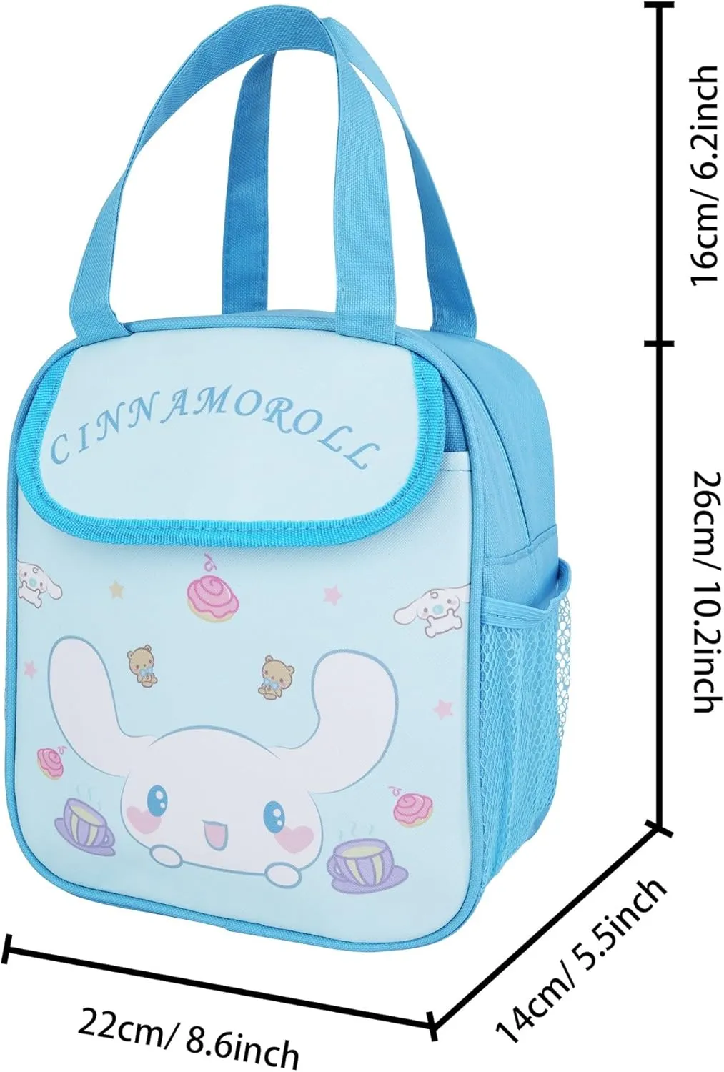 Roffatide Anime Pochacco Lunch Bag for Man Woman Leakproof Lunch Box Large Compartment Heat Preservation for Cold Two Applicable Lunch Container Tote for Work Travel Green
